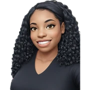 smiling girl with black hair sticker