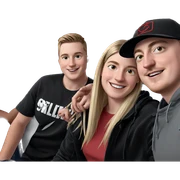 smiling boys with diverse styles sticker