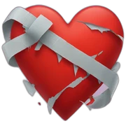 taped red broken heart sticker