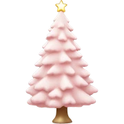 Light pink Christmas tree with white ornaments  sticker