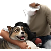 cool guy with dog sticker