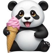 Panda eating ice cream sticker