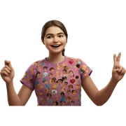 happy girl with balloon indoors sticker