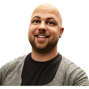 smiling bald man portrait sticker
