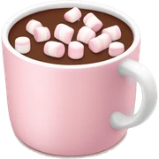 Light Pink mug of hot chocolate with marshmallows  sticker