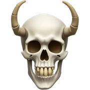Skeleton with horns sticker