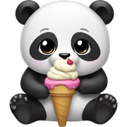 Panda eating ice cream sticker