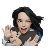 realistic girl with black hair sticker