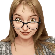 smiling girl with glasses sticker