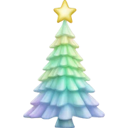 Pastel iridescent Christmas tree sticker