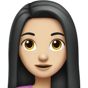 white girl with long black hair sticker