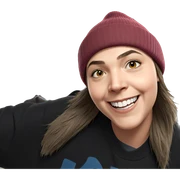 smiling boy with a beanie sticker