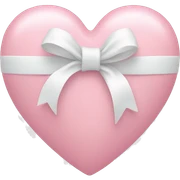 Pastel pink heart with white bow sticker