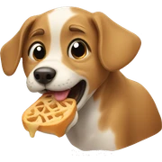Dog eating  sticker