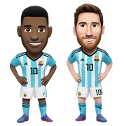 Cristiano and Messi sticker