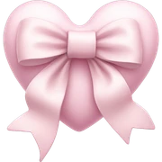Pastel pink heart with white bow sticker