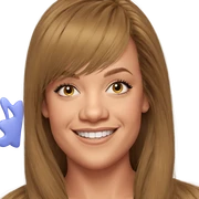 smiling girl with long hair sticker