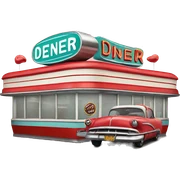 50's diner sign  sticker