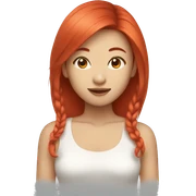 red hair asian sticker