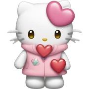 hello kitty with heart sticker