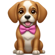 Dog with a bow sticker