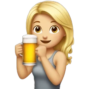 blond girl drinking beer sticker