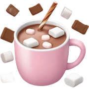 Light Pink mug of hot chocolate with marshmallows  sticker