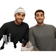 boys smiling indoors together sticker