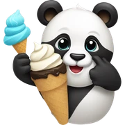 Panda eating ice cream sticker