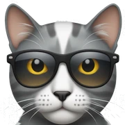 Cat with sunglasses sticker