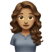 wavy brown hair girl sticker