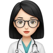beautiful girls with black hair and glasses as a doctor sticker