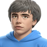 blue hoodie solo male portrait sticker