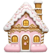 light pink and gold and white gingerbread house sticker