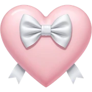 Pastel pink heart with white bow sticker
