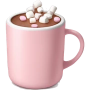 Light Pink mug of hot chocolate with marshmallows  sticker