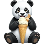 Panda eating ice cream sticker