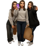 selfie of girls with phones sticker