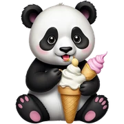 Panda eating ice cream sticker