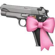 gun with pink bow  sticker