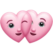 two pastel pink hearts sticker