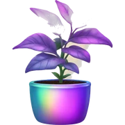 Plant in iridescent pot sticker