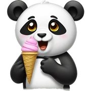 Panda eating ice cream sticker