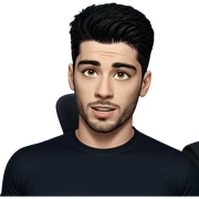 male portrait with black shirt sticker