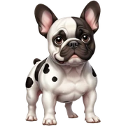 Super french bulldog with cow spots sticker