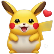 PUCACHU con corazones  sticker