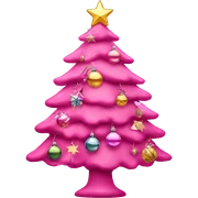 Pink Christmas tree with disco ornaments  sticker