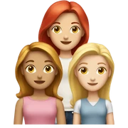 a trio: a brunette girl, a blonde girl, and a red haired girl sticker