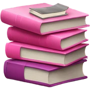 books on top of each other in pink shades sticker