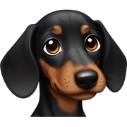 Black brown dachshund pup sticker